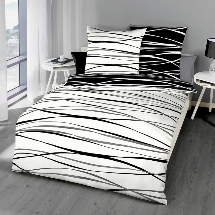 Produktbild BettwarenShop Bibermotion black&white (Bettwäsche Set, 135x200 cm + 80x80 cm)