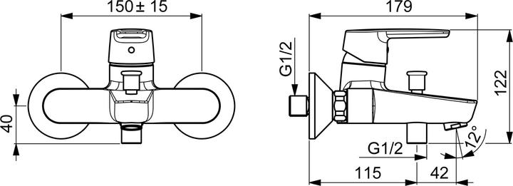 Produktbild Hansa Armaturen GmbH Wannen-Hebelmischer Hansapolo neu Wandmontage verchromt