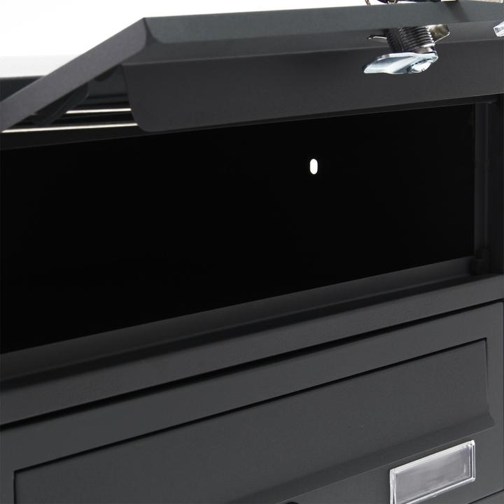 Produktbild Wiltec 5er Briefkastenanlage Anthrazit 270x513x1500mm Standbriefkasten Post
