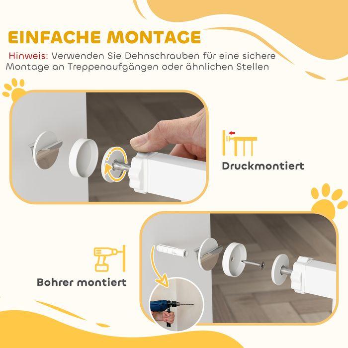 Produktbild Swisshandel24 Türschutzgitter, 76-104 cm Treppengitter, Treppenschutzgitter, Treppenschutz (76 cm)