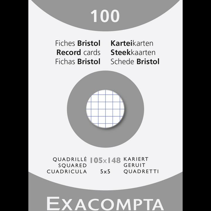 Produktbild Exacompta Karteikarten (A6, 205 g/m², 100 x)