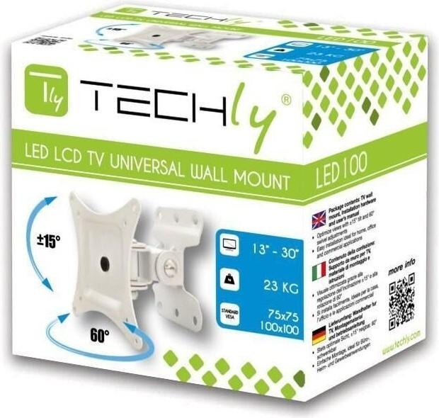 Image du produit Techly Support mural pour LCD LED 13-30" Full Motion White" ICA-LCD 201WH (Mur, 30", 23 kg)