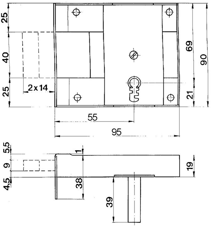 Image du produit Schänis Serrure à pêne dormant pour porte de cave sur 2301