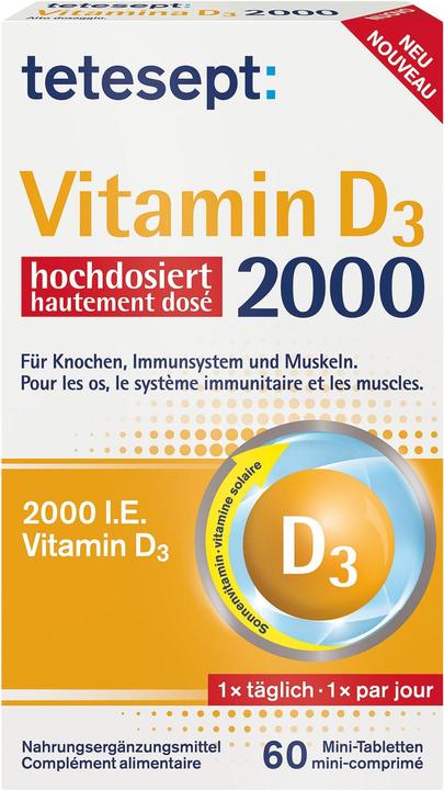 Tetesept Vitamin D3 2000 (60 pièce(s), Cachets, 37 g)