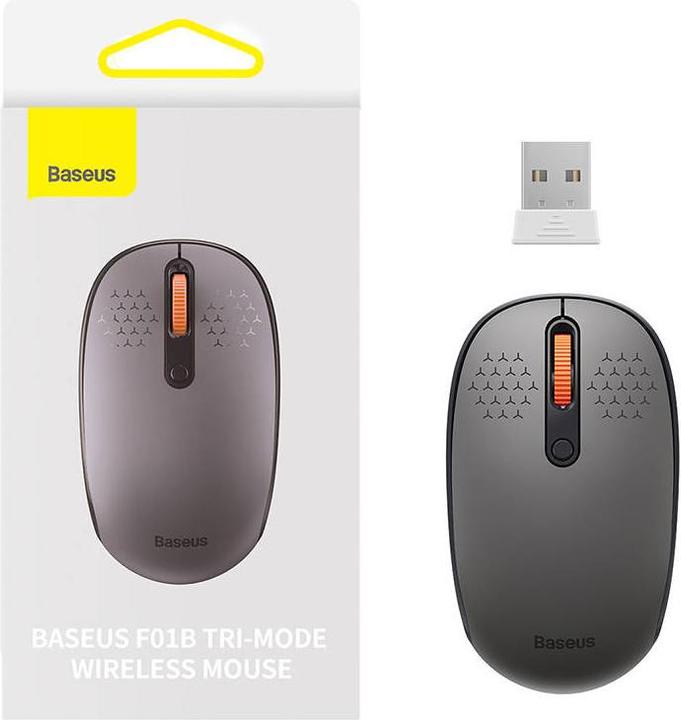 Immagine prodotto Baseus Mouse wireless F01B Tri-Mode 2.4 G BT 5.0 1600 DPI (grigio ghiaccio) (Senza fili)