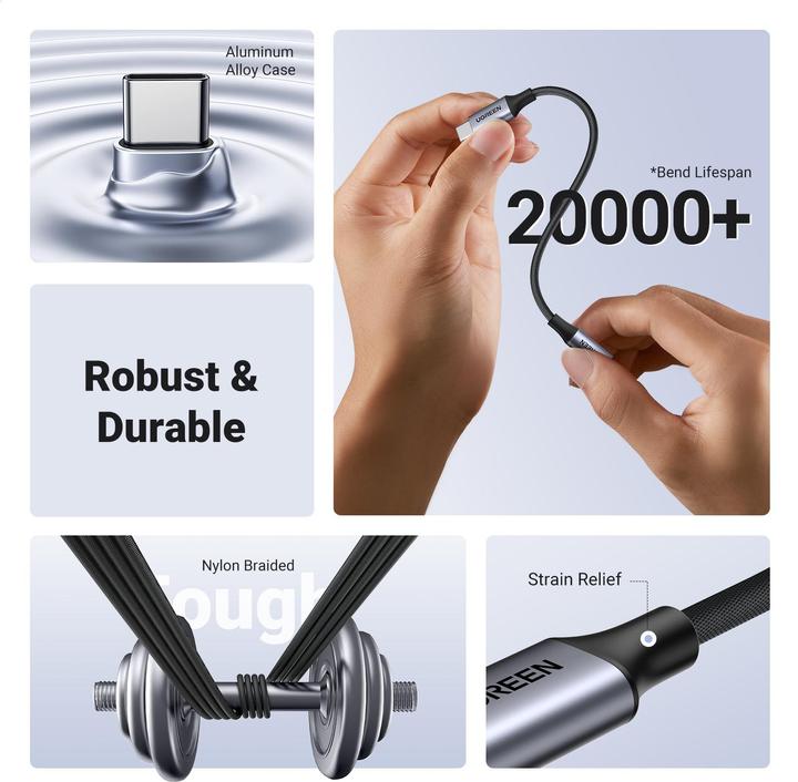 Produktbild Ugreen USB-C zu 3.5mm Buchse Adapter mit DAC Chip (USB Typ C, 3.5mm Klinke)