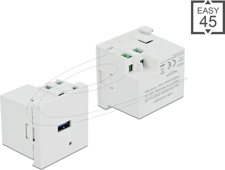 Delock Modulo porta di ricarica USB Easy 45 1 x USB tipo A