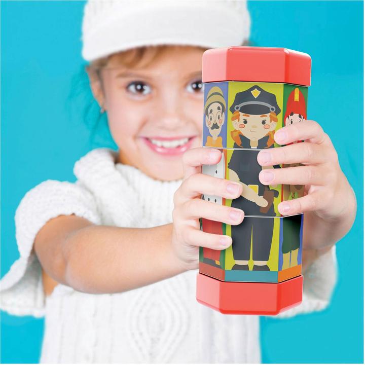 Actual product image Quercetti Rotating puzzle children and professions Tubo Mix and Match, 2583 (2 pieces)