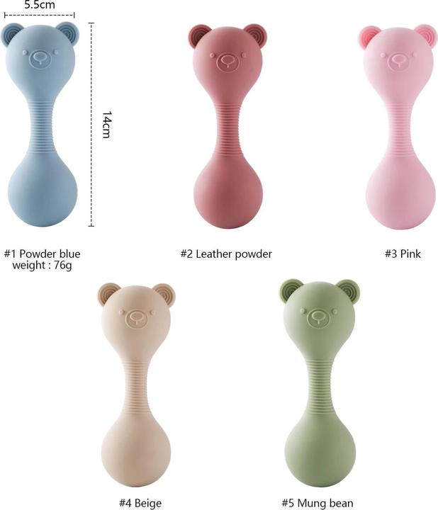 Actual product image Activity Board Rattles for baby silicone bear toy Baby toy 0-12 months Rattle silicone teether toy