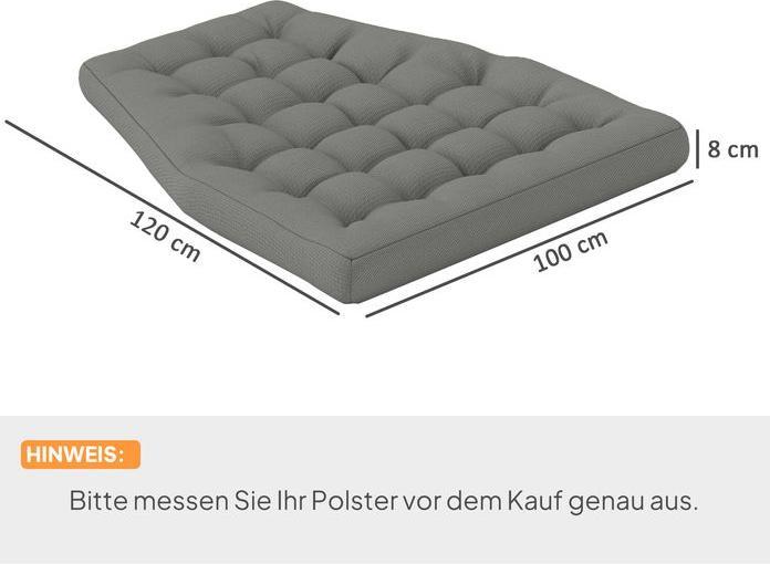 Produktbild Swisshandel24 Sitzkissen, 120x100 cm Stuhlkissen mit Rückenlehne, 8cm dick, wasserabweisend, Grau
