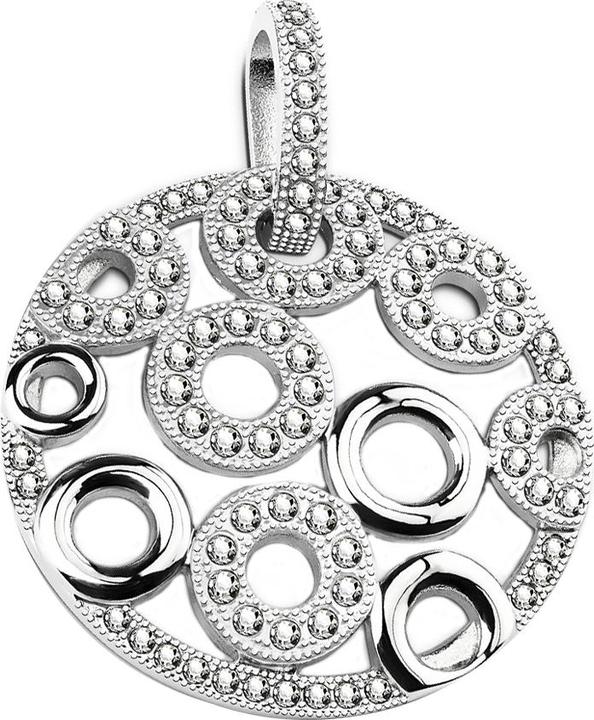 Star Piercing Anhänger silber rund mit Kreisen (Chirurgenstahl)
