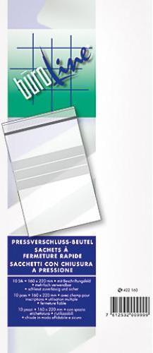 Produktbild BüroLine Pressverschluss Beutel 90x110mm mit Beschriftungsfeld (10 Stück)