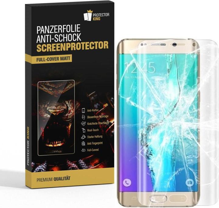 Produktbild Protectorking 1x Panzerfolie Anti-Shock Full Cover matt (1 Stück, Samsung Galaxy S6 Edge)