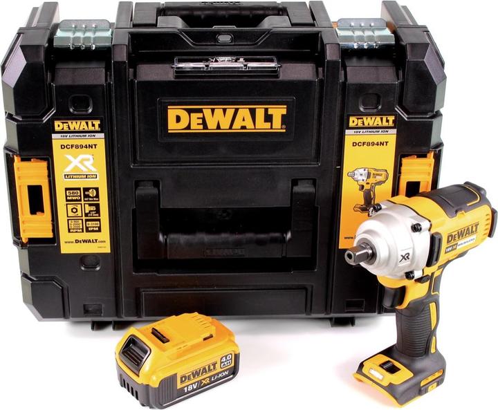 Actual product image DeWalt DCF 894 NT Battery impact wrench 18 V 447 Nm 1/2" Brushless + 1x battery 4.0 Ah + TSTAK - without La (Rechargeable battery operated)