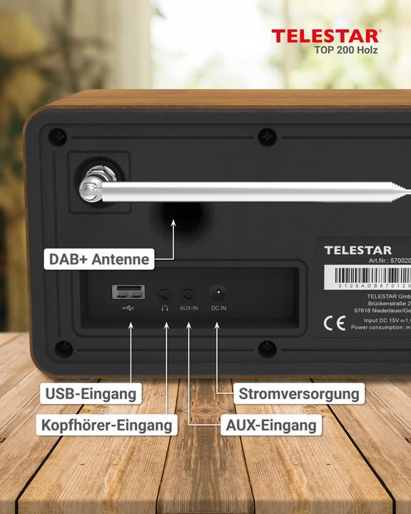 Productafbeelding Telestar TOP 200 (Internet radio, DAB+, FM, VHF, Bluetooth, WiFi)
