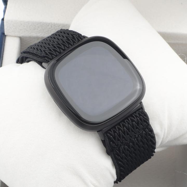 Produktbild Cover-Discount Fitbit Versa 4 / Sense 2 - Nylon Ersatzarmband schwarz (Nylon)