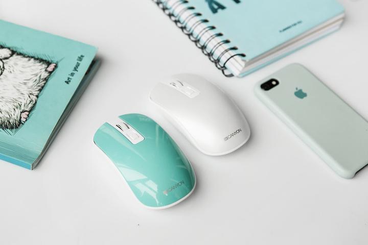 Image du produit Canyon Souris sans fil rechargeable avec boutons silencieux MW-18, aigue-marine (Sans fil)