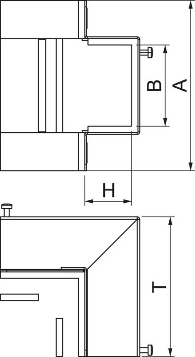 Actual product image OBO Bettermann Vertr external corner BSKM-AE 0407 40x70 external corner for fire protection duct 4012196620173