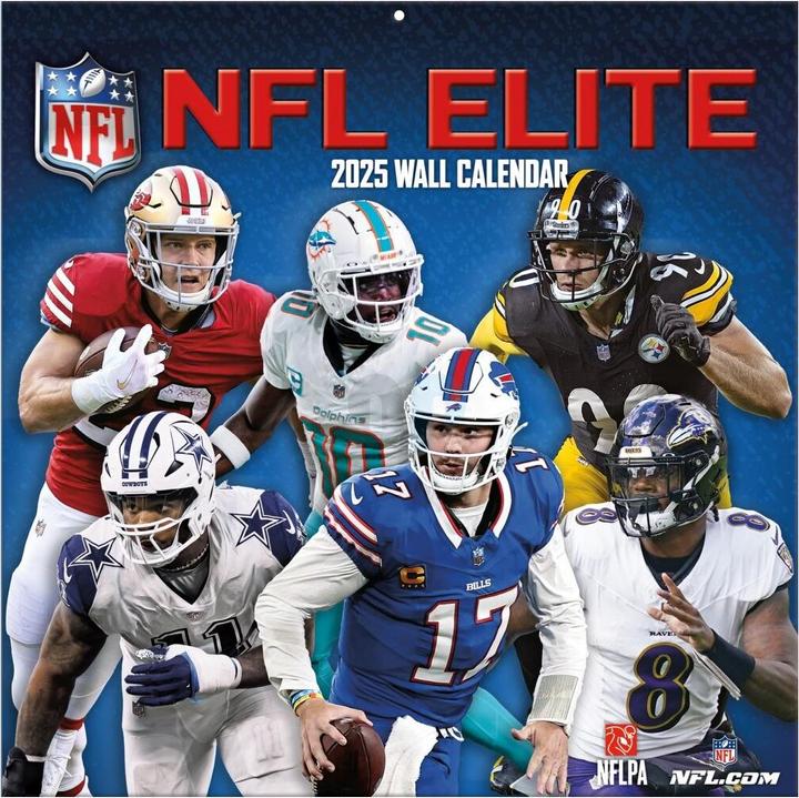 Produktbild NFL - Elite - 30.5 x 30.5 cm Wandkalender 2025 (30.5 x 30.5 cm, Französisch, Italienisch, Spanisch, Deutsch, Englisch)