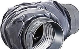 Alnor fleks. Lyddaemper ø125 - Lgd. 1200 mm 25 mm isol. Socket tilsl.