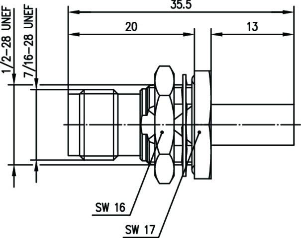 Produktbild Telegärtner TNC-Kabeleinbaubuchse Crimp G02 75 Ohm, löt/crimp, A1106, Z04, G02 (RG-59 B/U) (Antennenkabel)