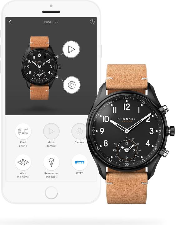 Image du produit Kronaby Apex bracelet cuir (Montre connectée, 43 mm)