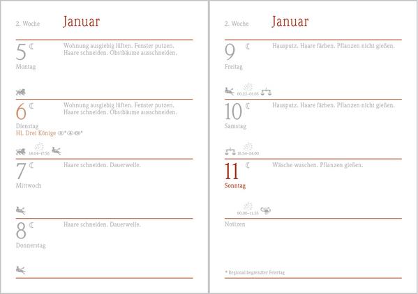 Produktbild Der kleine Mondkalender 2026 (Harter Einband, Deutsch)