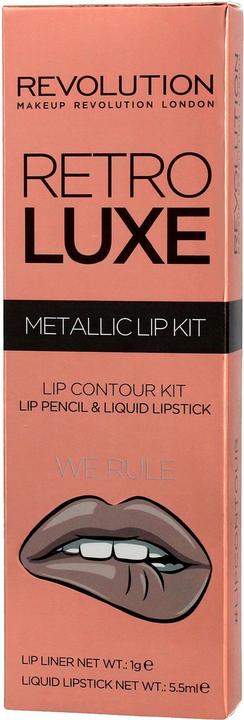 Produktbild Makeup Revolution Retro Luxe Metallic Lip Kit Shade We Rule