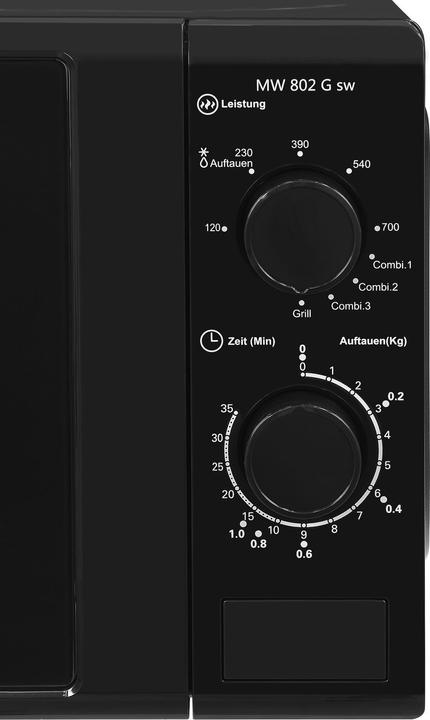 Produktbild Exquisit MW802G schwarz, mit Grillfunktion (20 l)