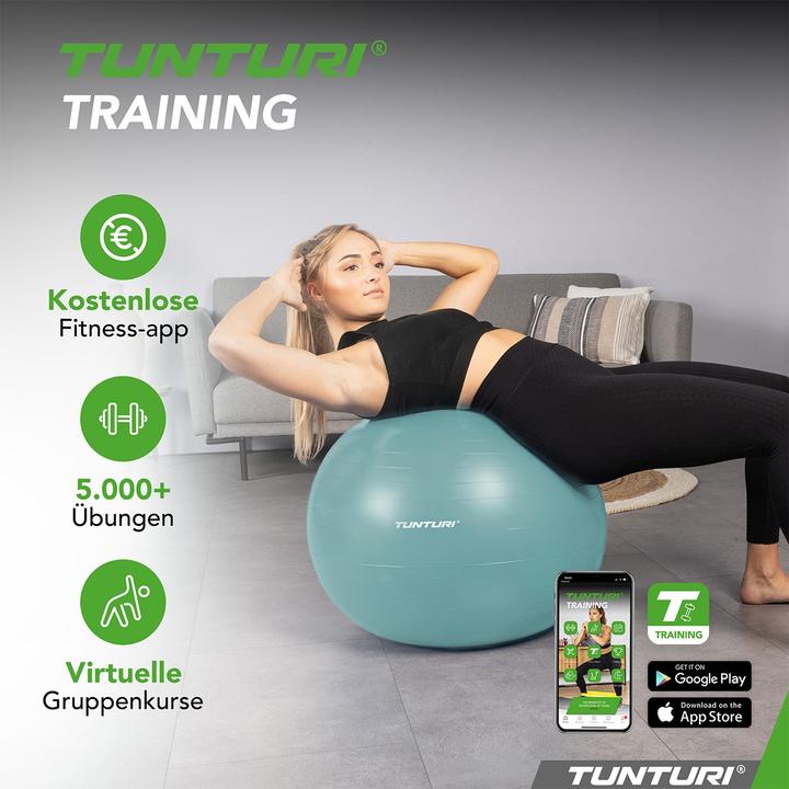 Image du produit Tunturi Gym Ball - Fitnessball reissfest ABS 90 cm Petrolblau (90 cm)