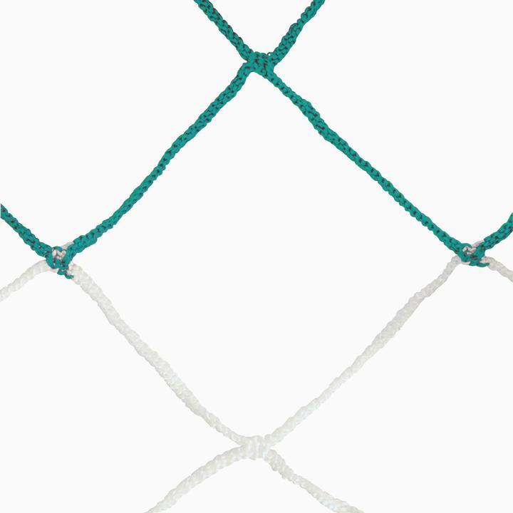 Actual product image Sporti Pair of 11-a-side football nets, two-tone, 4mm twisted PP, single mesh, 120 bee hive.
