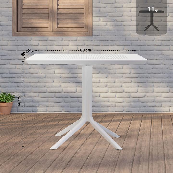 Image du produit CLP Table de jardin Lenval 80 x 80 cm robuste & résistante aux intempéries (80 cm)