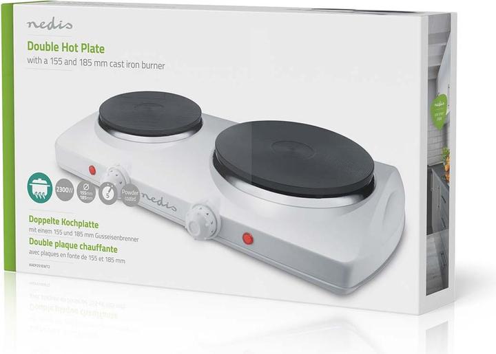 Image du produit Nedis Plaque chauffante électrique | Zone de cuisson : 2 | 2300 W | Protection contre la surchauffe |