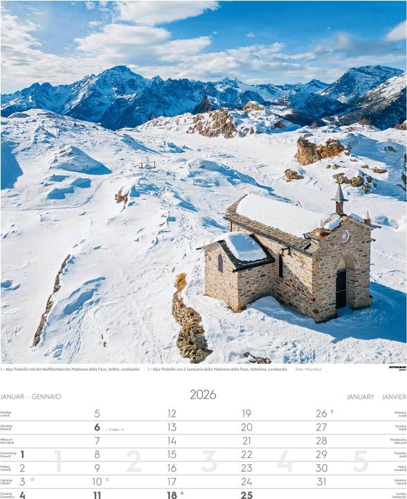Actual product image Alpen Kalender 2026 (Hardcover, German, French, Italian, English)