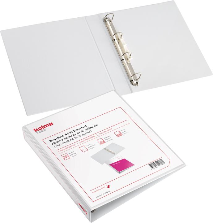 Produktbild Kolma Zeigebuch Vario A4 XL 4 Ringe Füllhöhe 3 cm weiss (A4, 30 mm, 1 Stück)