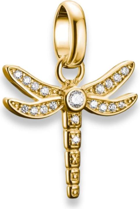 Immagine prodotto Thomas Sabo Charm-Anhänger Libelle mit Steinen Connect vergoldet (Argento 925)
