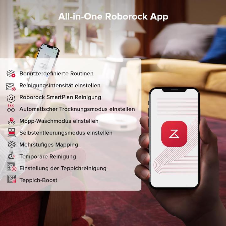 Produktbild Roborock Qrevo S5V Saugroboter mit Wischfunktion&Hebarem Wischmopp,Zero-Tangle System,12000Pa,Weiss (Saugroboter)