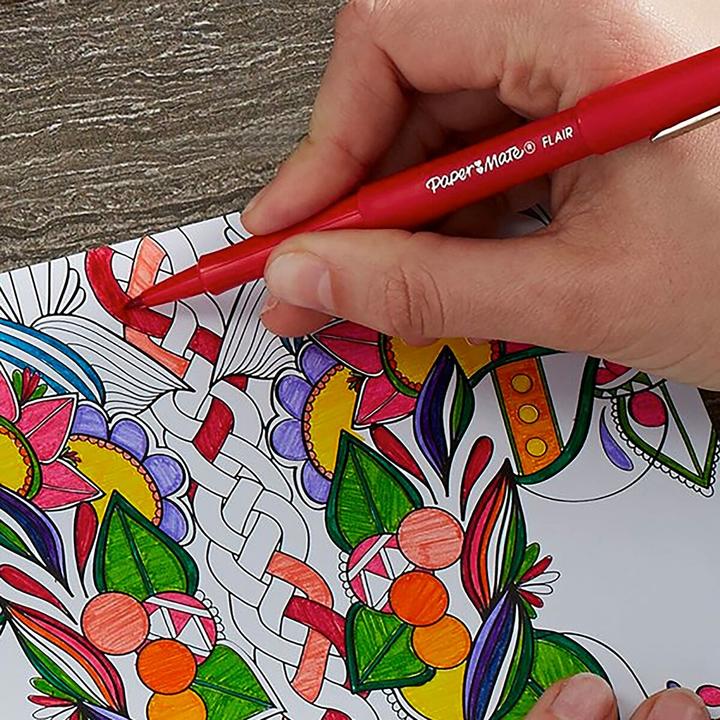 Actual product image Paper Mate Flair Fineliner Medium 12 pieces (Red, 12 x)