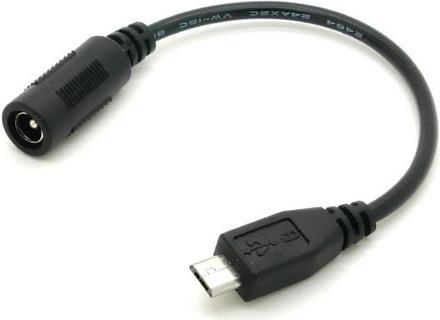 Delock Câble USB2.0 5,5 mm/2,1 mm d'alimentation - MicroB (0.15 m, USB 2.0)