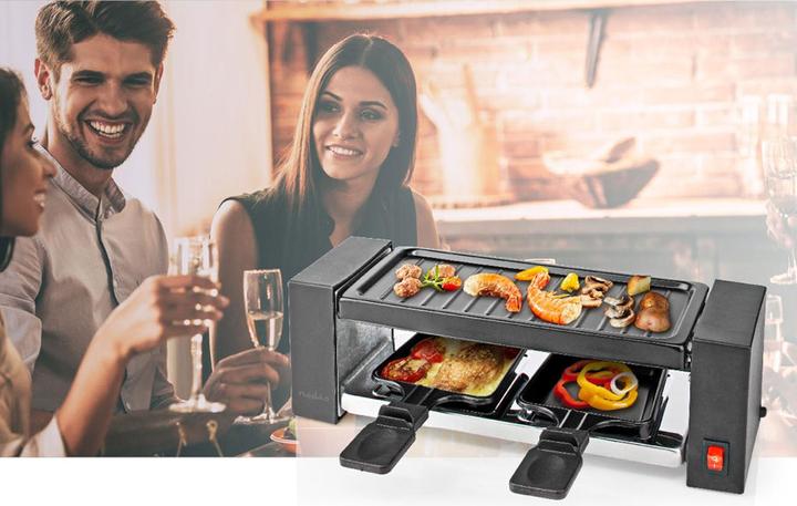 Actual product image Nedis Gourmet/Raclette Grill 2 Persons Spatula Non stick coating Rectangle