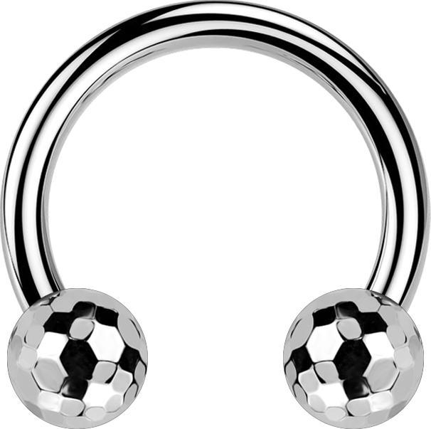 Actual product image Star Piercing Micro Threadless Circular Barbell silber mit zwei Discokugeln silber (without brass, Surgical steel 316L)