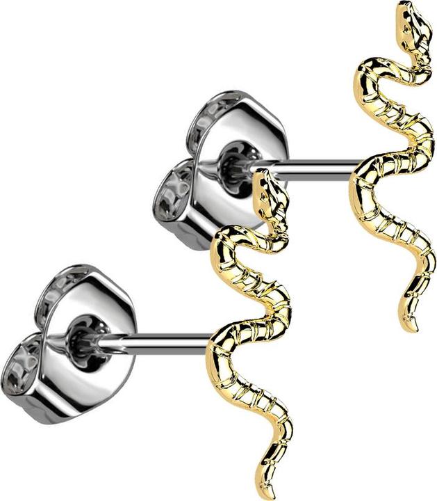 Star Piercing Threadless Ohrstecker silber Schlange (Titan G23, ohne Messing)