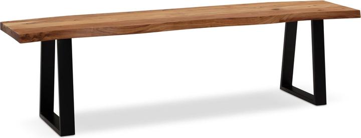 FineBuy Esszimmerbank Sitzbank Akazie Massivholz Essbank Baumkante Küchenbank (40 cm)