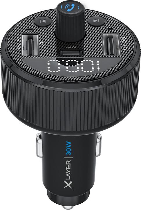 Produktbild Xlayer Kfz-Ladegerät 30W mit FM-Transmitter schwarz