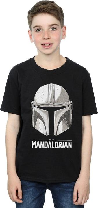 Immagine prodotto Star Wars The Mandalorian Helmet Logo Maglietta Ragazzi (140, 146)