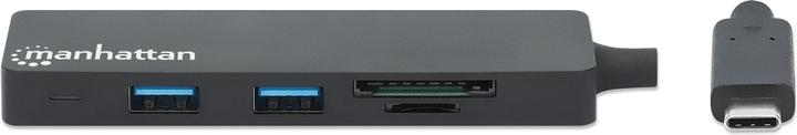 Produktbild Manhattan USB 3.0 Hub mit Kartenleser (USB-C, 3 Ports)