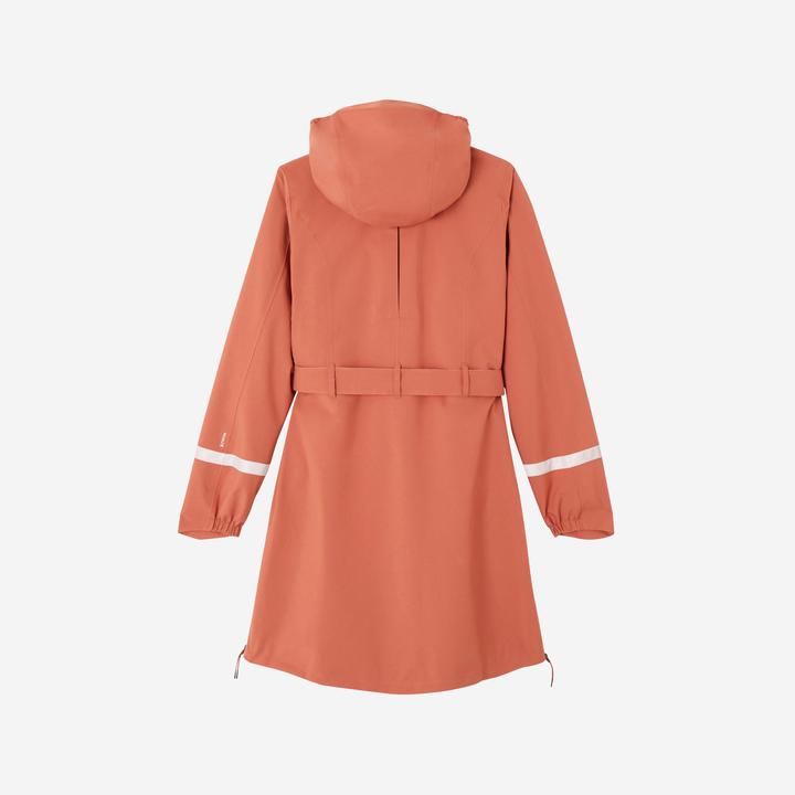 Actual product image Btwin Rain trench coat City 940 waterproof ladies terracotta (M)
