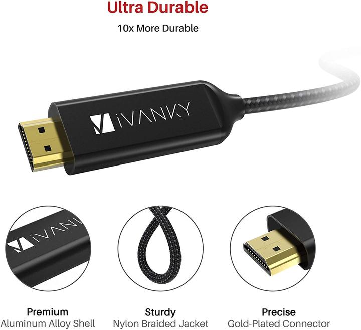 Immagine prodotto Ivanky USB Typ C — HDMI (Typ A) (2 m, USB tipo C, HDMI)