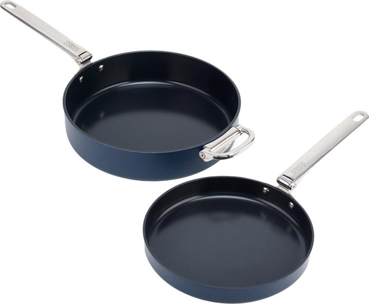 Produktbild Joseph Joseph Space Bratpfanne klappbare Griffe 2er Set mit Pfannenschutz (28 cm, Bratpfanne, Aluminium)