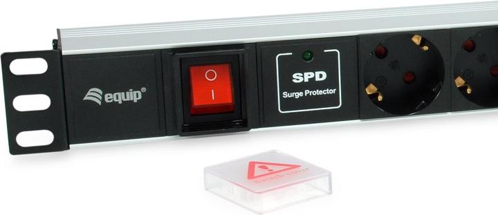 Produktbild equip Steckdosenleiste 1HE7fach mit Ü-Schutz + Schalt (7 x, CEE 7/3, 1.80 m)